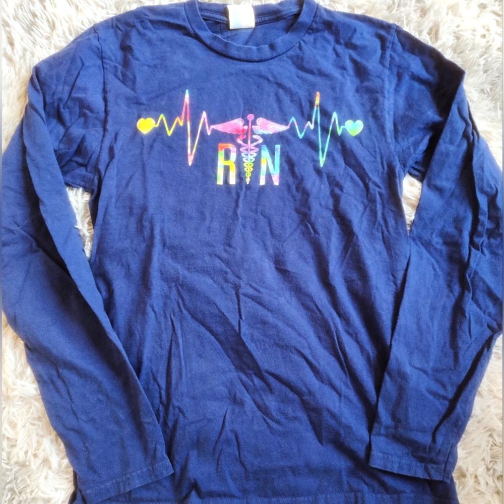 Navy Long Sleeve RN Graphic Tee